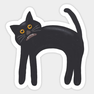 Folk Art Scaredy Cat Sticker